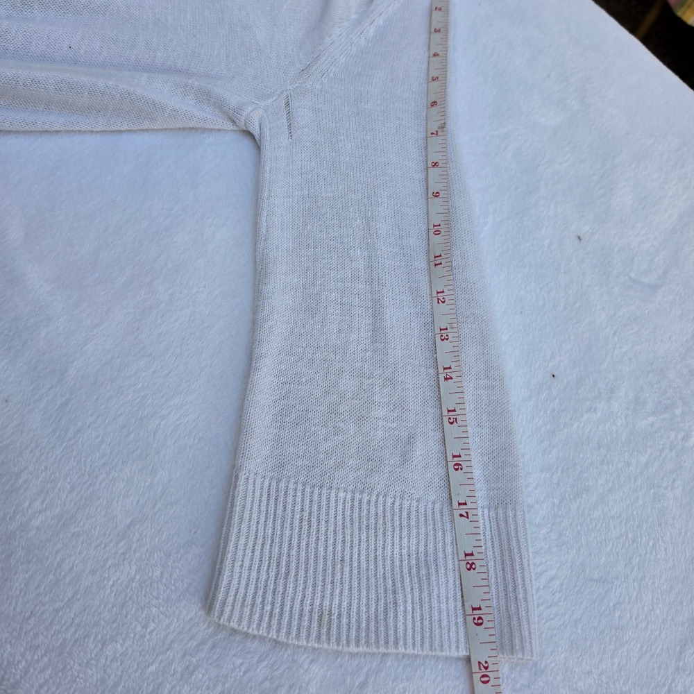 Banana Republic White Ramie Rayon Open Front Duster Cardigan Sweater Mens M - Picture 10 of 12